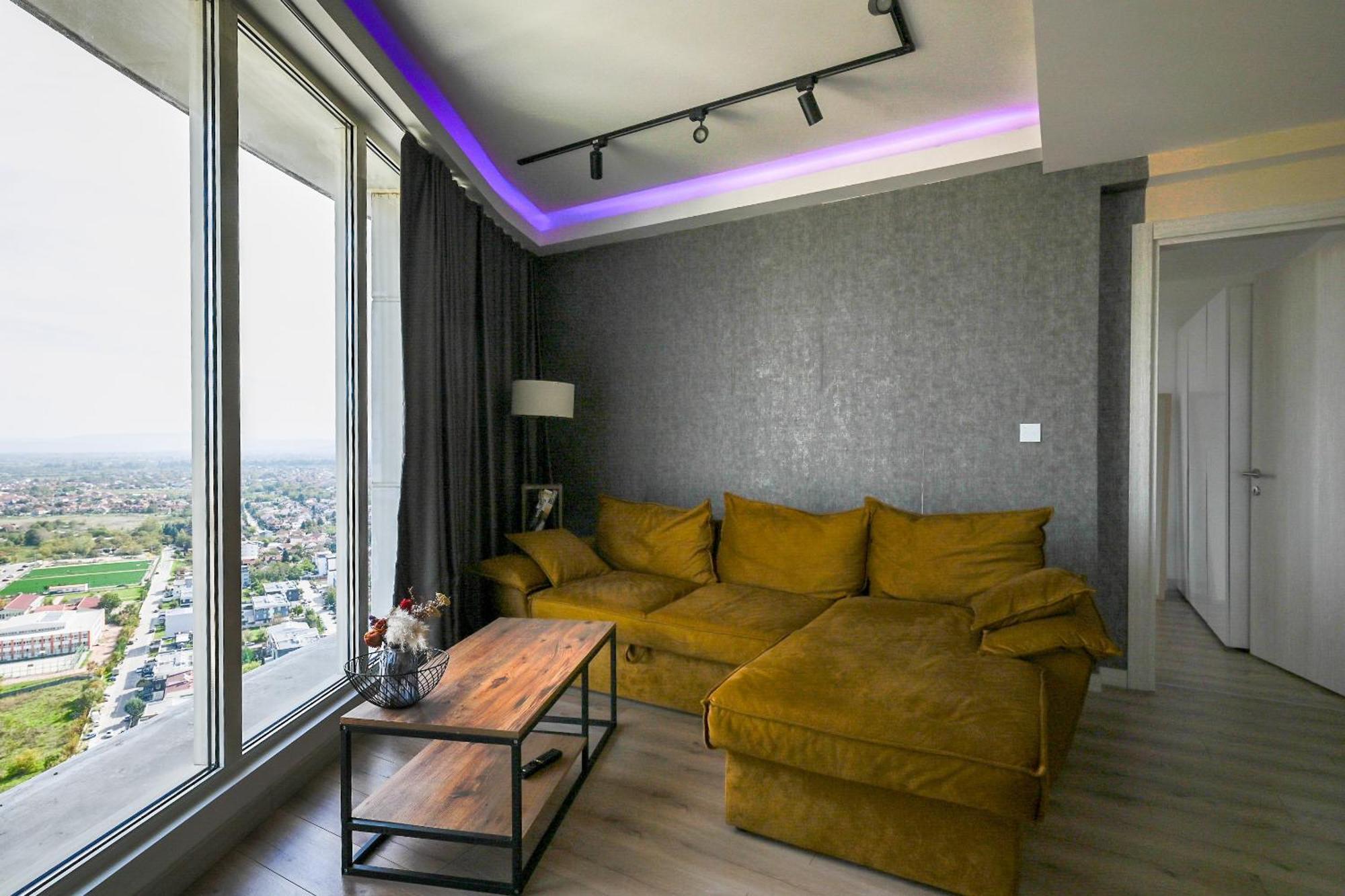 Alfred Sky Smart Apartment 29Th Spa Included Skopje Bagian luar foto